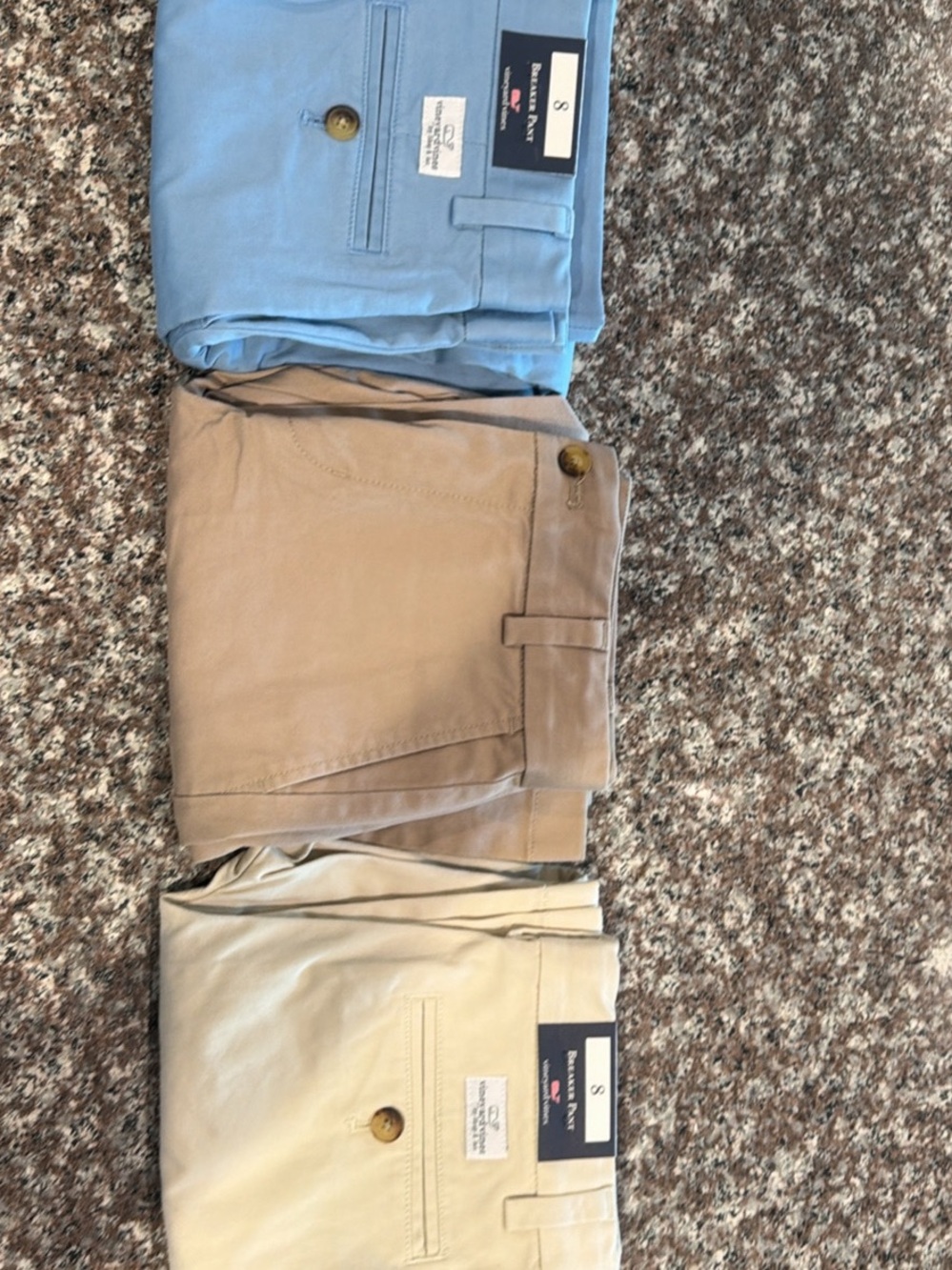 3 pair NWT Vineyard Vines Kids Bottoms - Light Blue, Tan, Cream